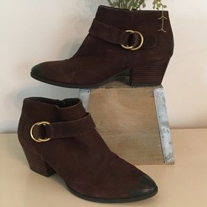 Franco Sarto Suede Ankle Boot- Size 8.5